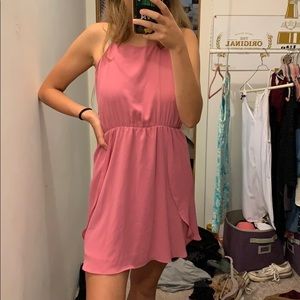 Pink tie back dress
